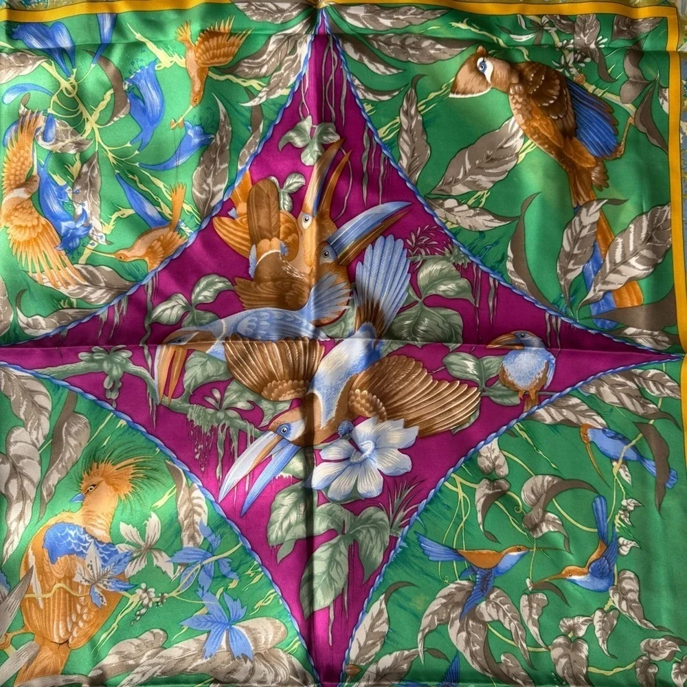 Hermes Tropiques 100% Silk Scarf